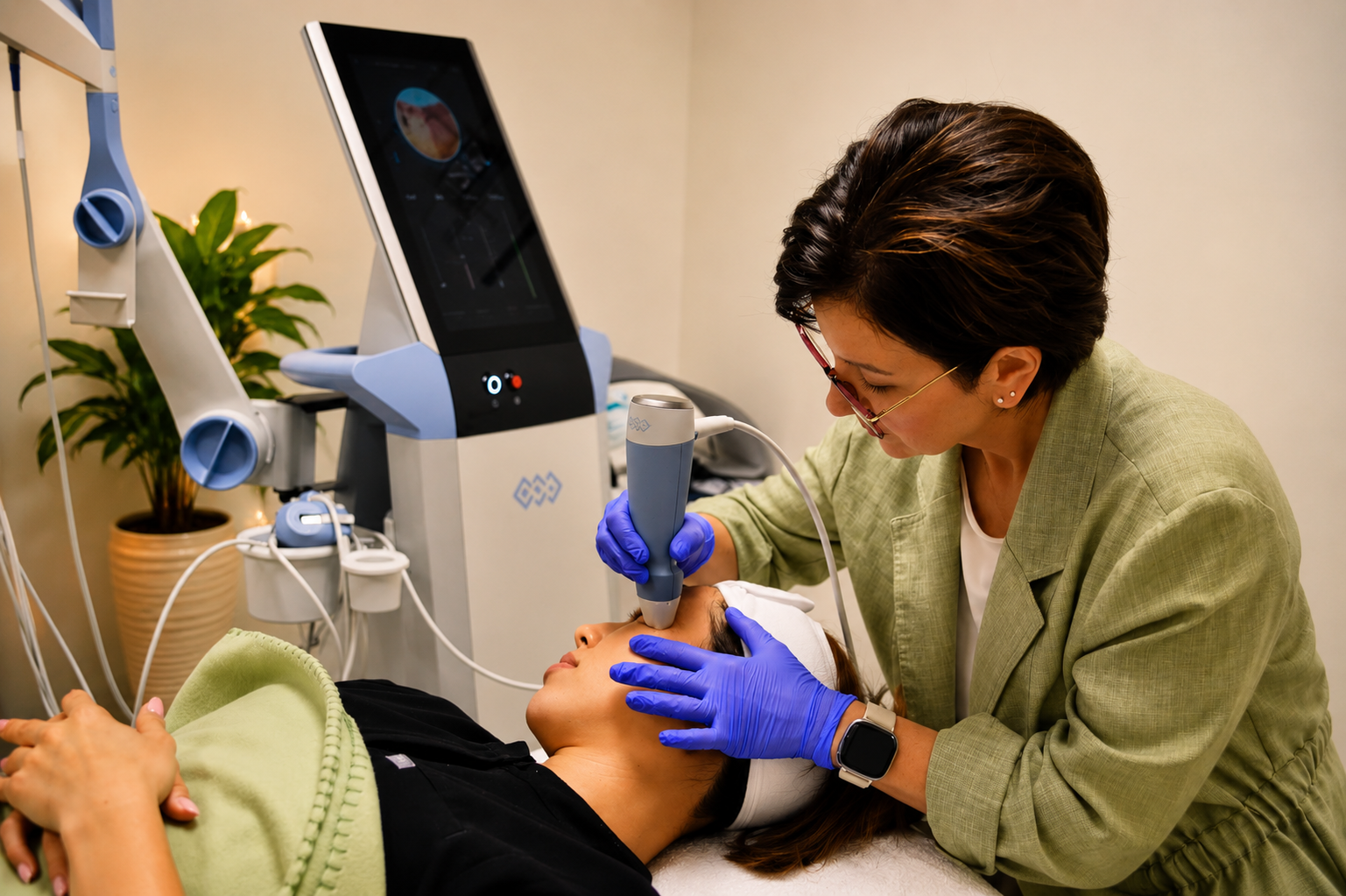 EmFace facial treatment with BTL console at ARC Wellness