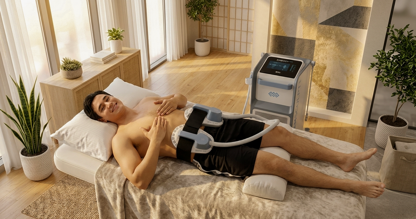 EmSculpt Neo abdominal treatment in a wellness clinic