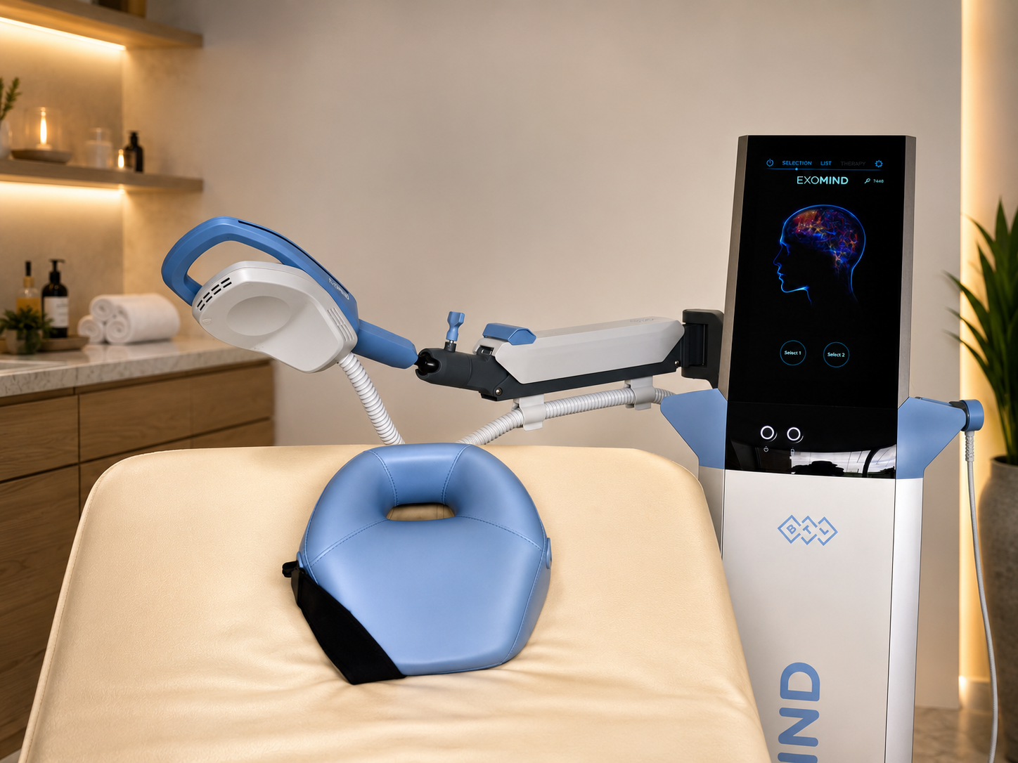 ExoMind BTL console and treatment bed at ARC Wellness