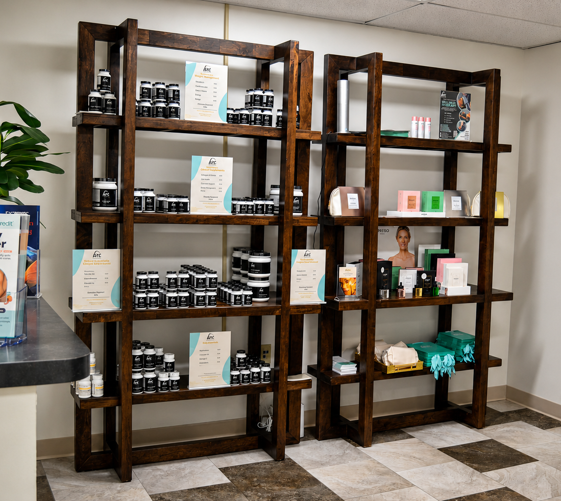 ARC Wellness supplement shelving